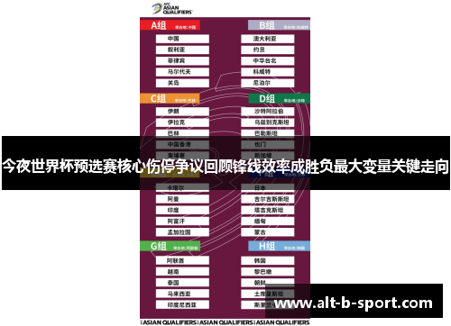 今夜世界杯预选赛核心伤停争议回顾锋线效率成胜负最大变量关键走向 今夜世界杯预选赛核心伤停争议回顾锋线效率成胜负最大变量关键走向